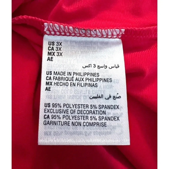 JM Collection Women’s NWT Embellished Cutout Top In Red Plus Size 3X Jeweled New - Picture 7 of 7